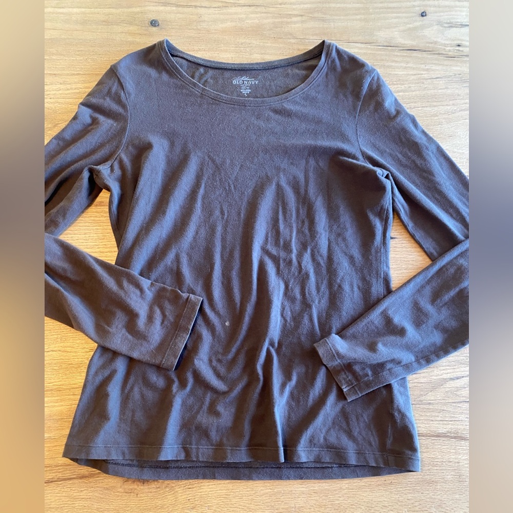 Old Navy‎ Brown  Fitted Long Sleeve T-Shirt women’s small Preloved
